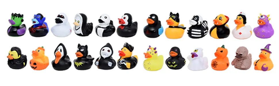 Quack Up This Halloween with 24 PCS Assorted Halloween Rubber Duckies